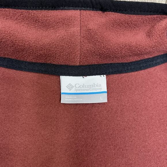 Columbia 1/2 Zip Fleece Jacket Sz Large Mens Maroon Sequoia Grove $60 - Picture 11 of 12